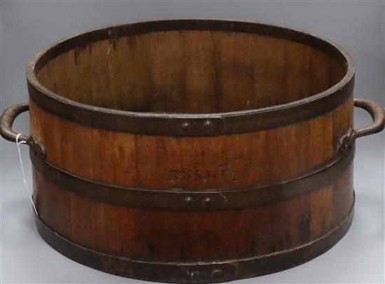 A Bushel VR34 grain measurer (Victoria Regina 1834) diameter 48.5cm